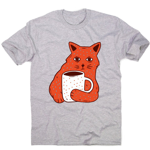 Coffee and cat - men's funny premium t-shirt - Graphic Gear