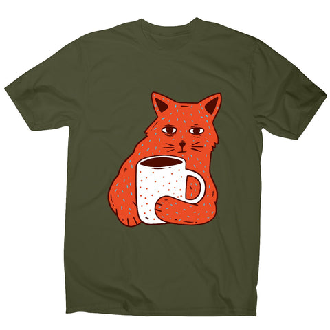 Coffee and cat - men's funny premium t-shirt - Graphic Gear