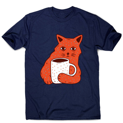 Coffee and cat - men's funny premium t-shirt - Graphic Gear