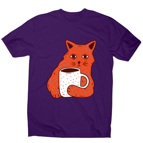 Coffee and cat - men's funny premium t-shirt - Graphic Gear