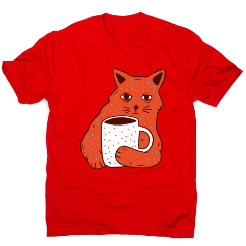 Coffee and cat - men's funny premium t-shirt - Graphic Gear