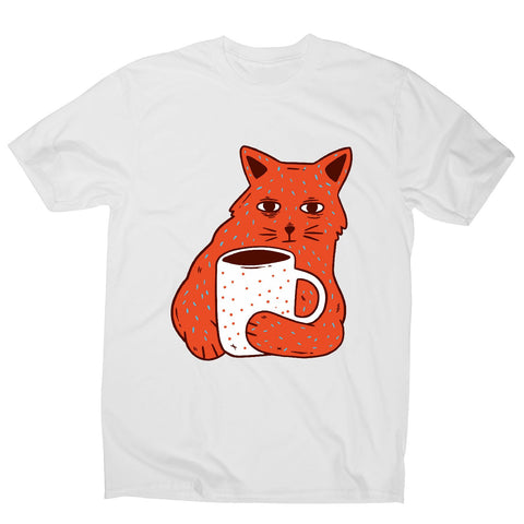 Coffee and cat - men's funny premium t-shirt - Graphic Gear