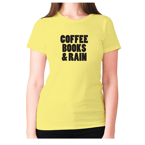 Coffee books and rain - women's premium t-shirt - Graphic Gear