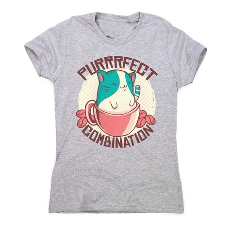 Coffee cat combination - women's funny premium t-shirt - Graphic Gear