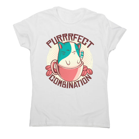 Coffee cat combination - women's funny premium t-shirt - Graphic Gear