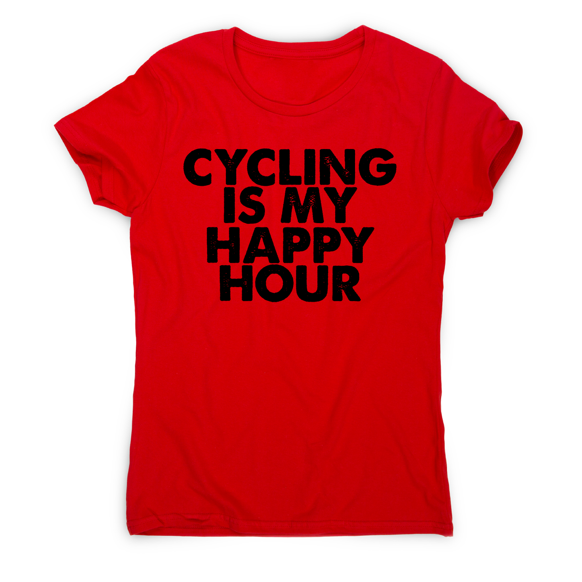 Funny slogan T shirt Womens slogan T shirts Cycling is my happy
