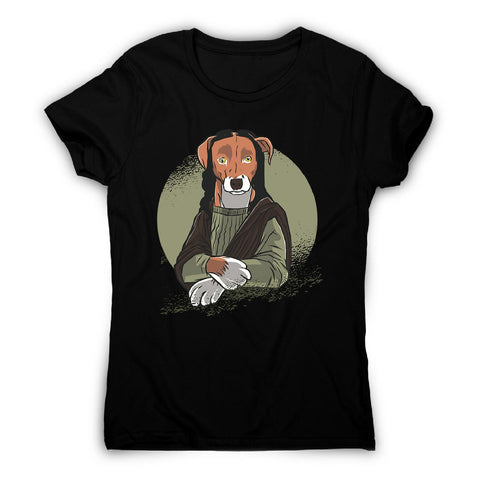 Dog monalisa - women's funny premium t-shirt - Graphic Gear
