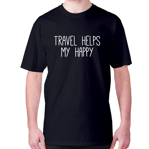 Travel helps my happy - men's premium t-shirt - Graphic Gear