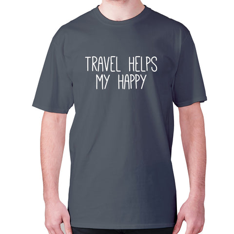 Travel helps my happy - men's premium t-shirt - Graphic Gear