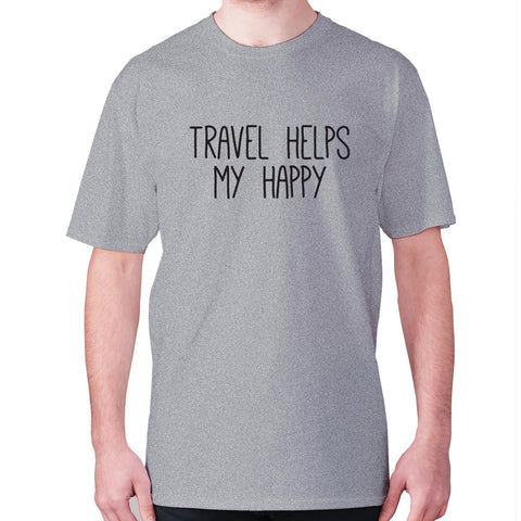 Travel helps my happy - men's premium t-shirt - Graphic Gear