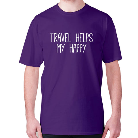 Travel helps my happy - men's premium t-shirt - Graphic Gear