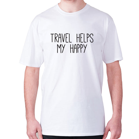 Travel helps my happy - men's premium t-shirt - Graphic Gear